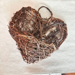 Rustic Heart-Shaped Wicker Basket